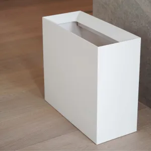 YAMAZAKI Tower Rectangular Trash Can/Rubbish Bin, White