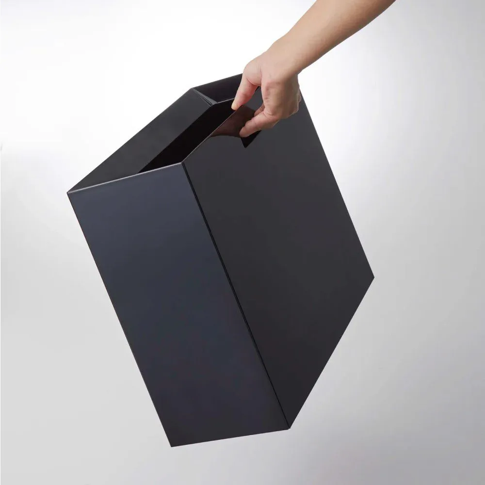 YAMAZAKI Tower Rectangular Trash Can/Rubish Bin, Black