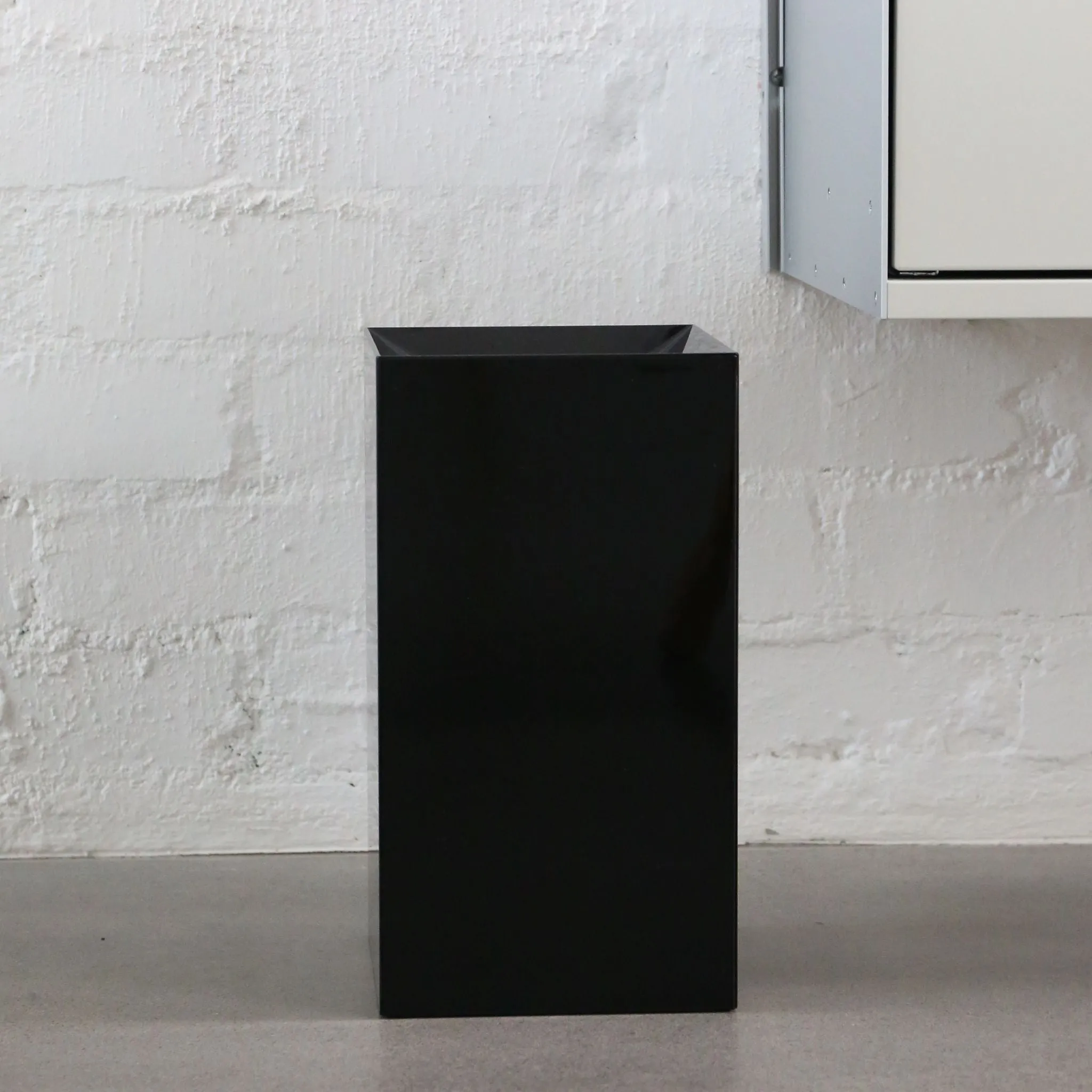YAMAZAKI Tower Square Trash Can/Rubbish Bin, Black, H33 cm