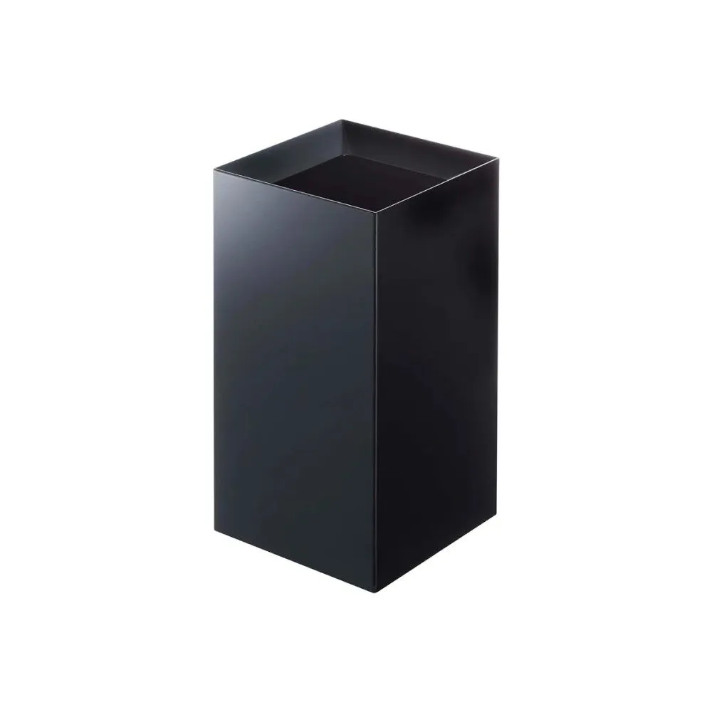 YAMAZAKI Tower Square Trash Can/Rubbish Bin, Black, H33 cm