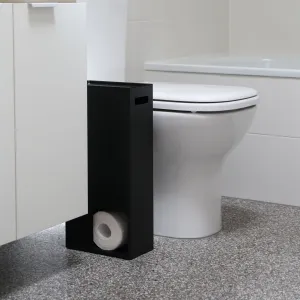 YAMAZAKI Tower Toilet Paper Stocker/Holder, Black