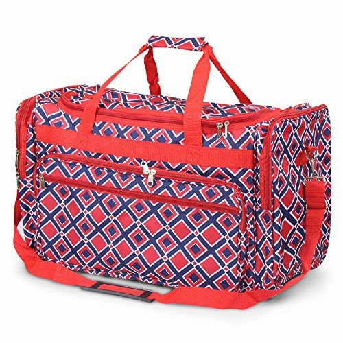 Trending Hot Picks Grab Todays Deal Zodaca Large Duffel Travel Bag, Navy/Red Times Square