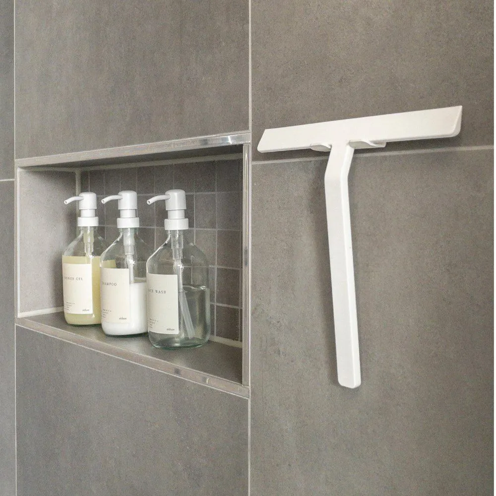 ZONE DENMARK Rim Shower Wiper w/Holder, Small, White