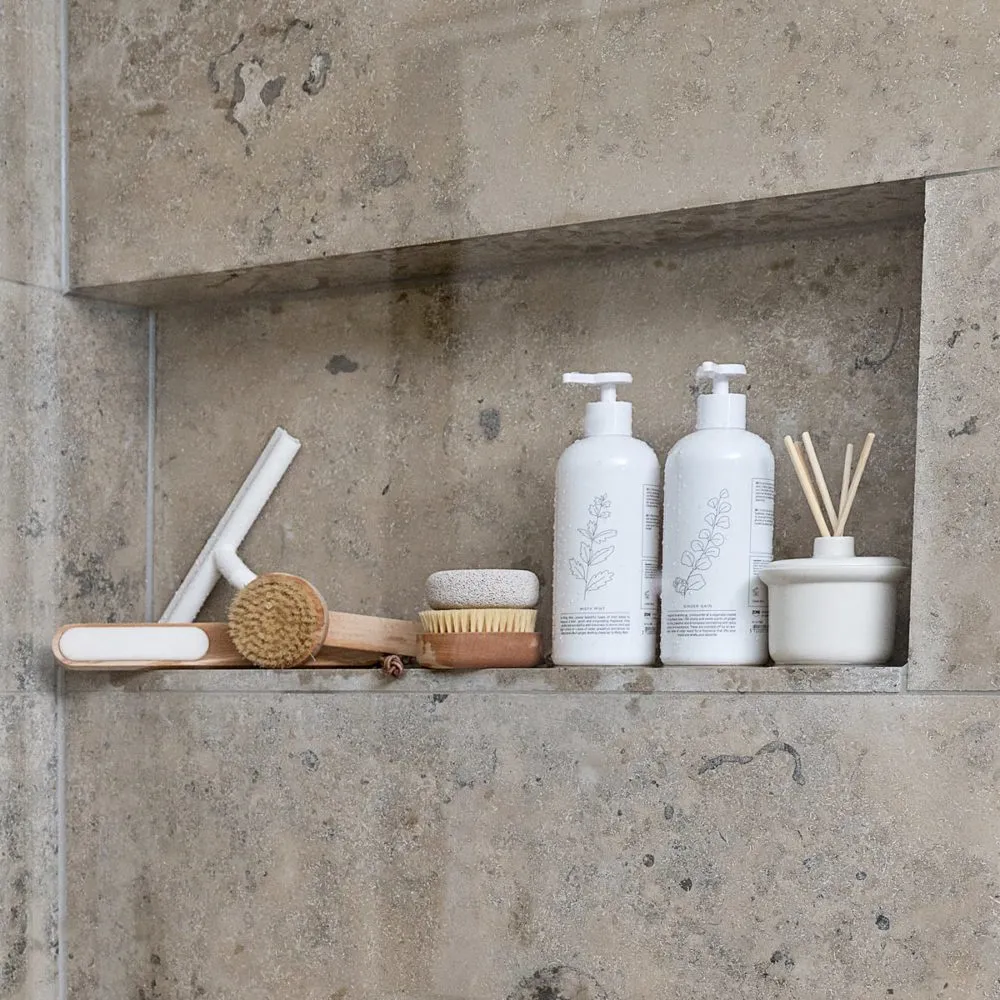 ZONE DENMARK Rim Shower Wiper w/Holder, Small, White