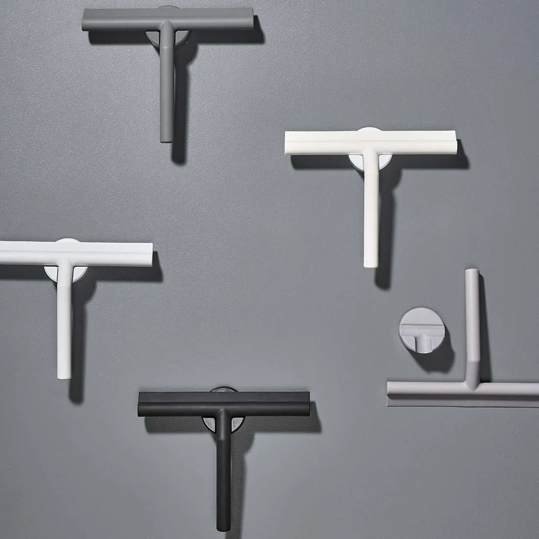 ZONE DENMARK Shower Wiper Squeegee with 3M Holder, Soft Grey