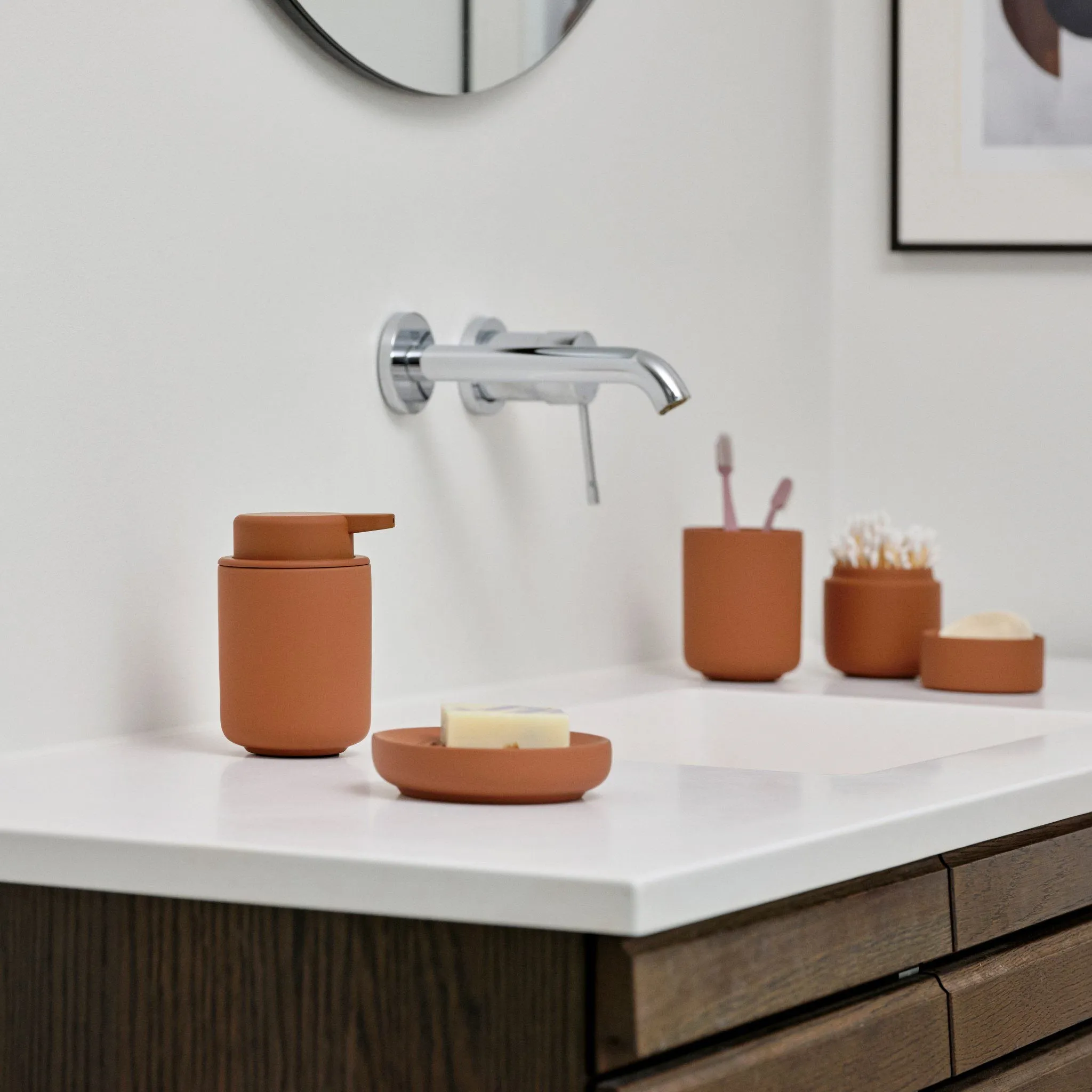 ZONE DENMARK Ume Soap Dispenser 250ml, H12.8cm, Terracotta