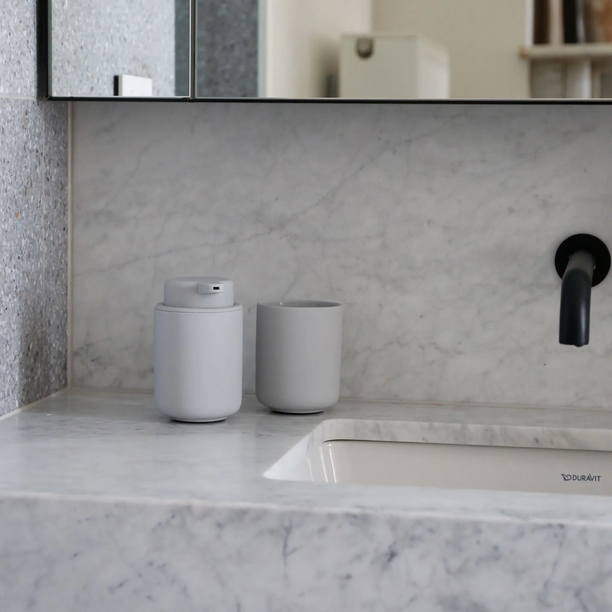 ZONE DENMARK Ume Tumbler/Toothbrush Holder, Soft Grey