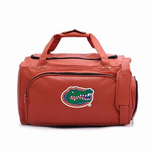 Special Steal Event Hot Price Drop Zumer Sport Florida Gators Basketball Leather Travel Kit Duffel Gym Bag - Made From Genuine Basketball Materials - Shoulder Strap And Handles - Shoe Compartment - Orange
